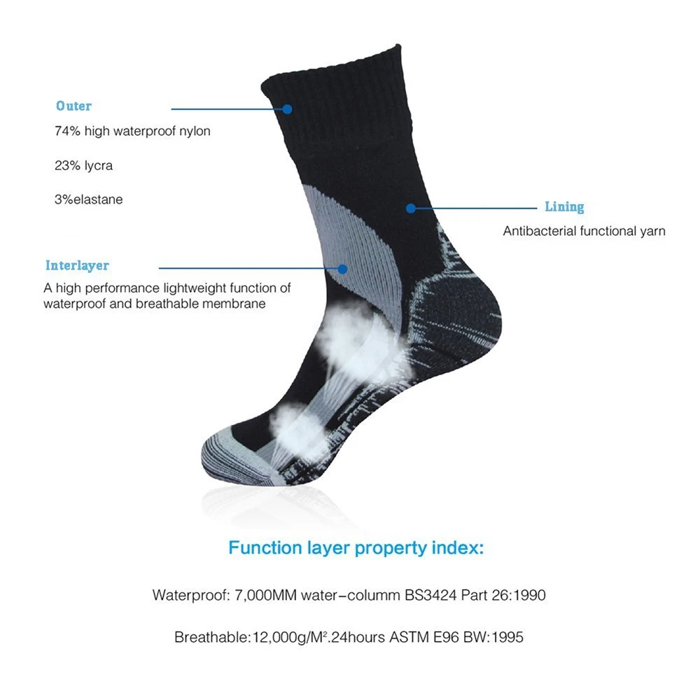 SGS Certified 100/% Waterproof Breathable Socks, RANDY SUN Unisex Novelty Sport Skiing Trekking Hiking Socks 1 Pair