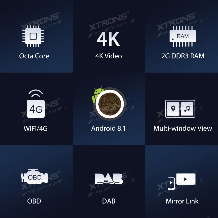 Top XTRONS 7" Android 8.1 Octa Core 2GB RAM 16GB ROM Car Stereo Radio GPS navigation for OPEL Astra Corsa Zafira for VAUXHALL No DVD 1