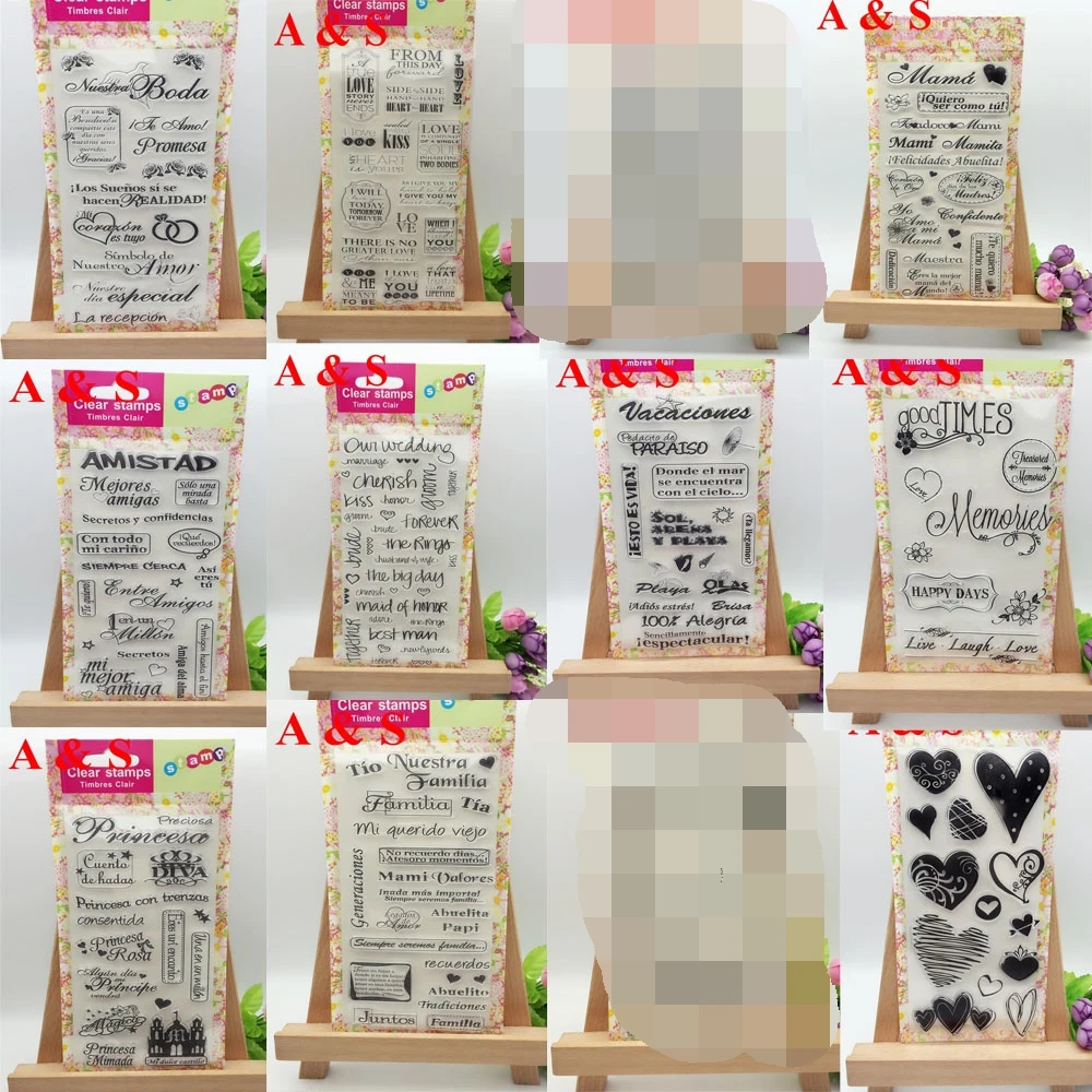 10 различных букв прозрачный силиконовый штамп/печать для DIY