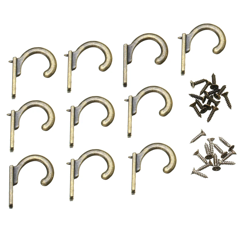 10Pcs Antique Wall Hooks Mounted Hooks Wall Key Holder Coat Hanger Decorative Hanging Hooks for Door Wall