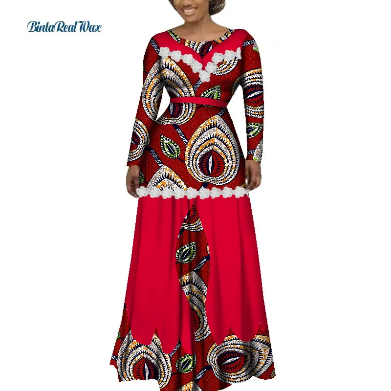 Bazin Riche, Женская африканская одежда, Цветочная аппликация, длинное платье, вечерние платья, Дашики, африканские платья с принтом для женщин, WY3541 - Цвет: 2