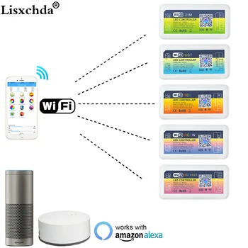 

DC12-24V 288W Smart WIFI LED Dimmer RGB/RGBW strip controller By Amazon Alexa Phone WIFI Control iOS/An for 5050 3528 LED Strips