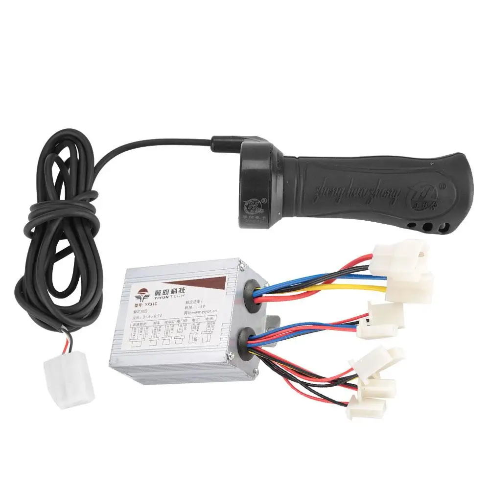 Cheap 24V/36V/48V 500W Electric Bicycle Brushed Speed Controller & Throttle Grip Set for Electric Bicycle Scooter E-bike Motor 1