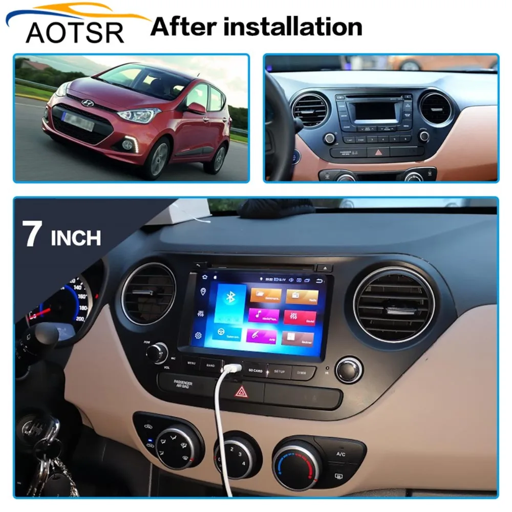 Clearance IPS Android 8.0 Car DVD multimedia Player head unit For Hyundai I10 I-10 2013+ Car Radio stereo GPS navigation tape recorder BT 1