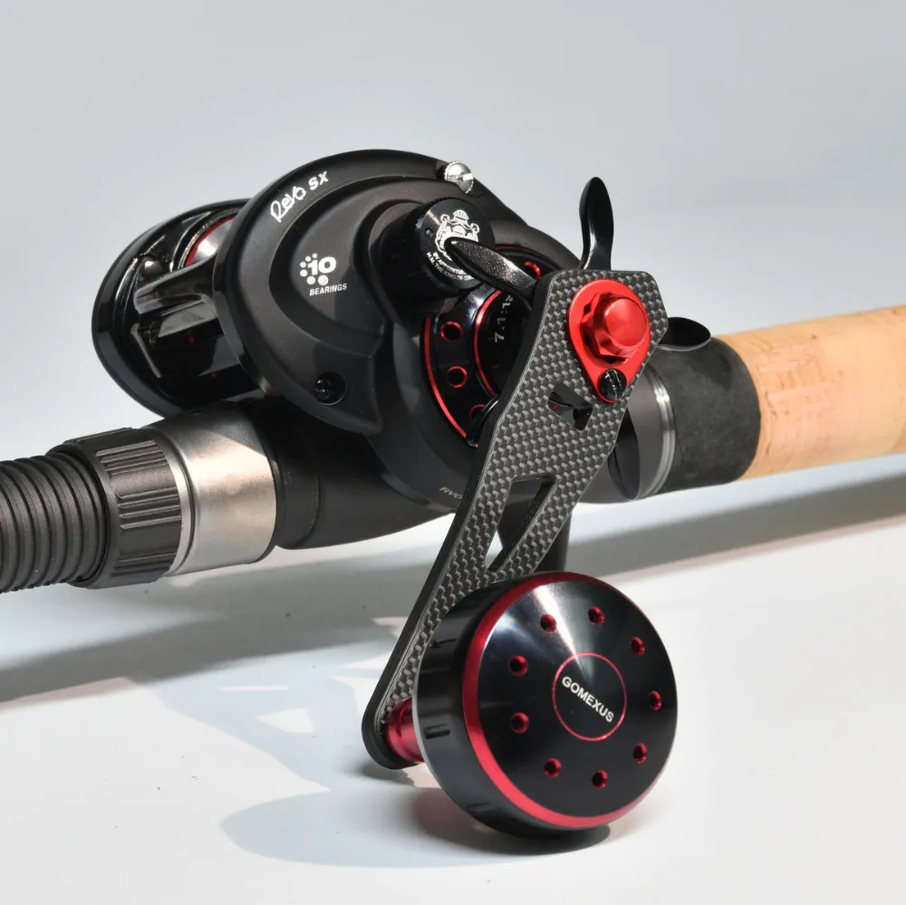 Gomexus Power Handle Carbon For Shimano Daiwa Abu Garcia Baitcasting Reel Round Reel 75mm Direct, As Description