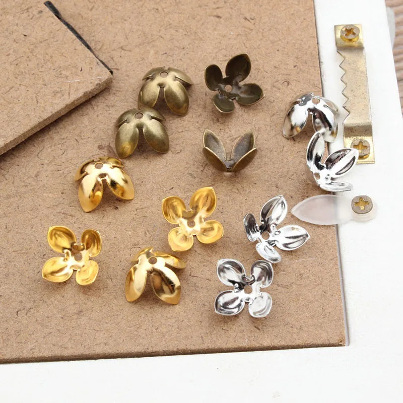 Jewelry Accessories 12MM Four-Petal Wreath Flower Hat Beads DIY Earrings Bracelet Material Decoration | Украшения и аксессуары
