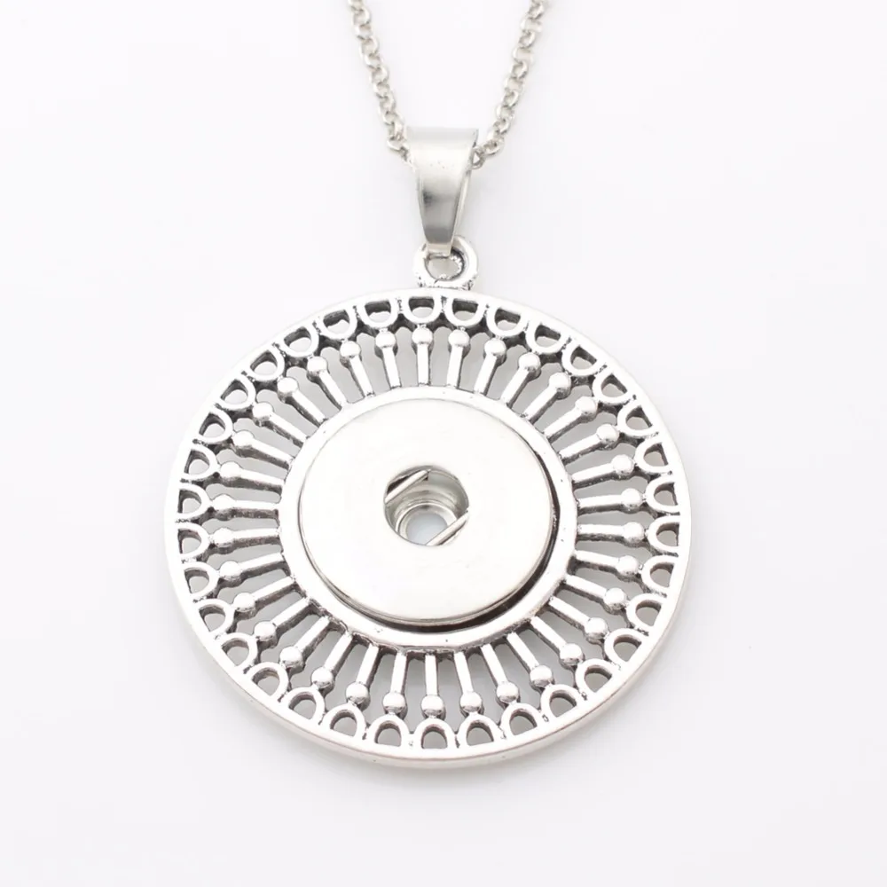 

Hot sale snap button pendant necklace, snap pendant for 18mm snaps ND5003(with free 50cm chain)