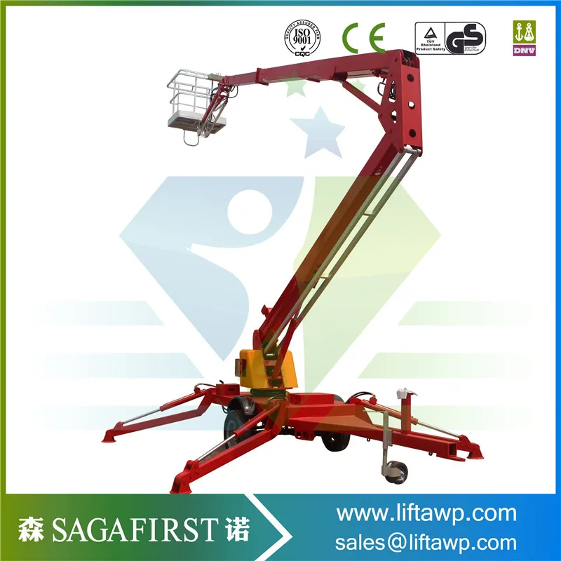 10.5m articulated boom lift with aerial work basket lift platform for