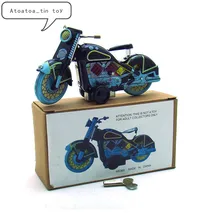 Винтажные мотоциклетные коллекционные оловянные игрушки, Классические заводные модели мотоцикла, оловянные игрушки для взрослых и детей, коллекционный подарок