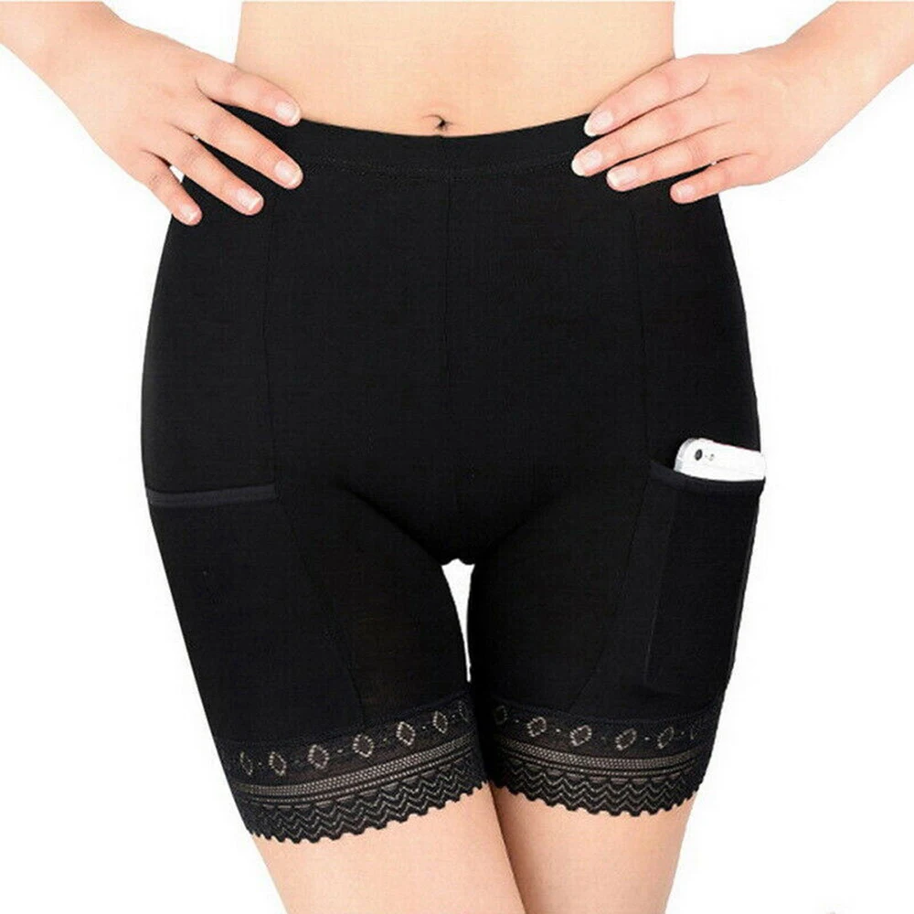 New Women Safety Pants Pocket Female Lace Bottoming Seamless Underwear Casual Panty Solid Girls