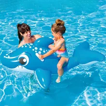 Мультфильм животных Лето Открытый Пляж Бассейн Поплавок круглый матрас сиденье надувной утолщенной безопасности синий Дельфин забавная игрушка