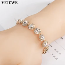 YFJEWE Для женщин Серебряный браслет с кристаллами лучший дизайн моды Браслеты для Для женщин; ; Прямая B227