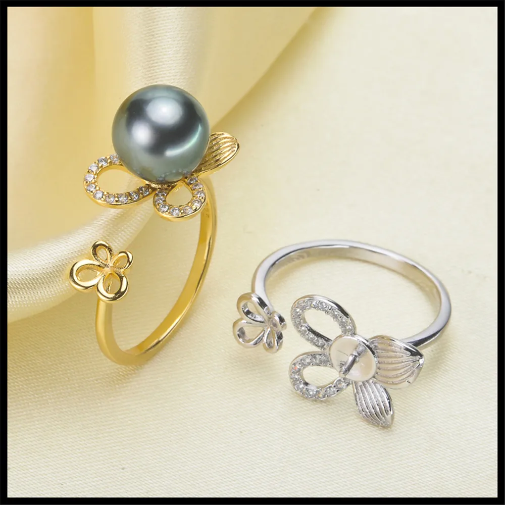 

925 silver fine jewelry accessories wholesale diy handmade unique semi mount ring settings pearl jewelry making for women