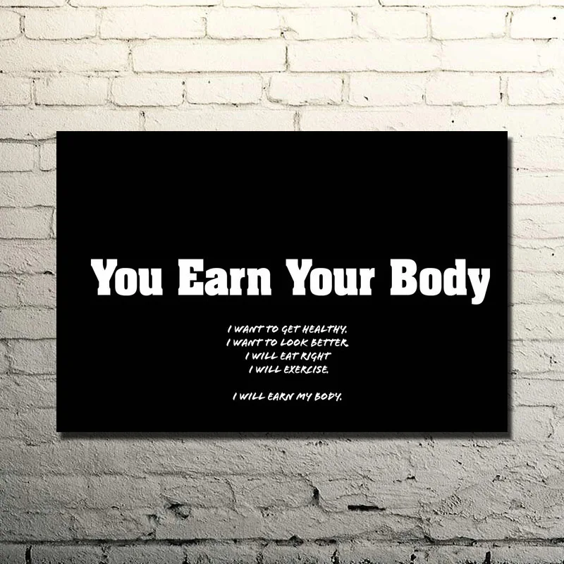 Bodybuilding Motivational Quote Art Silk Poster Print 13x20 24x36inches