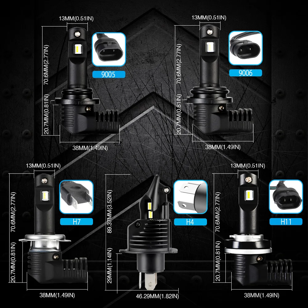 NOVSIGHT супер яркий светодиодный H4 H7 H11 H8 фар автомобиля 10000Lm 9005 HB3 9006 HB4 6500K мини светодиодный свет для автомобиля аксессуары