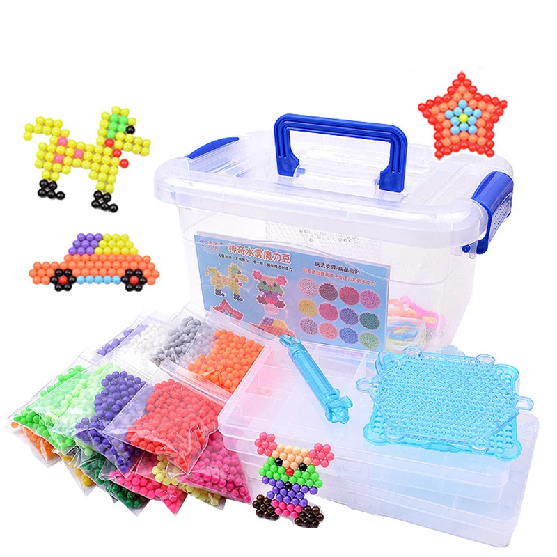 

24 Colors 4800pcs Aquabeads Set Water Spray Magic Beads Kit Ball Puzzle Game Fun DIY Handmaking 3D Puzzle Educational Toys