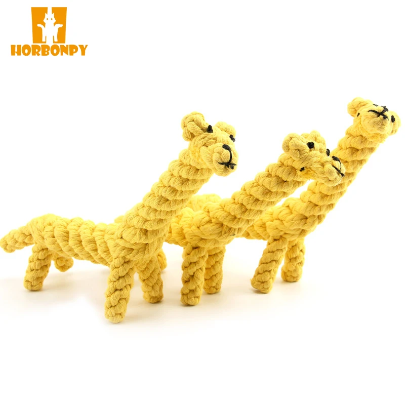 

HORBONPY self Interactive Dog Toys Cute chew Toys Safe Animal Design Linen Rope for Puppy Teeth Cleaning Training Pet Supplies