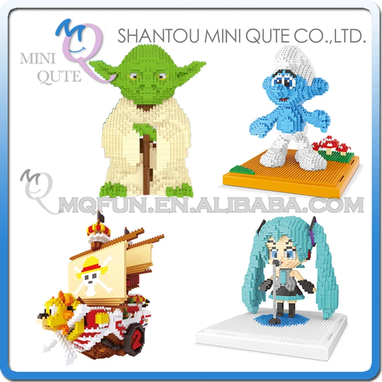 

Mini Qute WISE HAWK yoda Hatsune Miku THOUSAND SUNNY plastic building blocks bricks Anime cartoon action figures educational toy