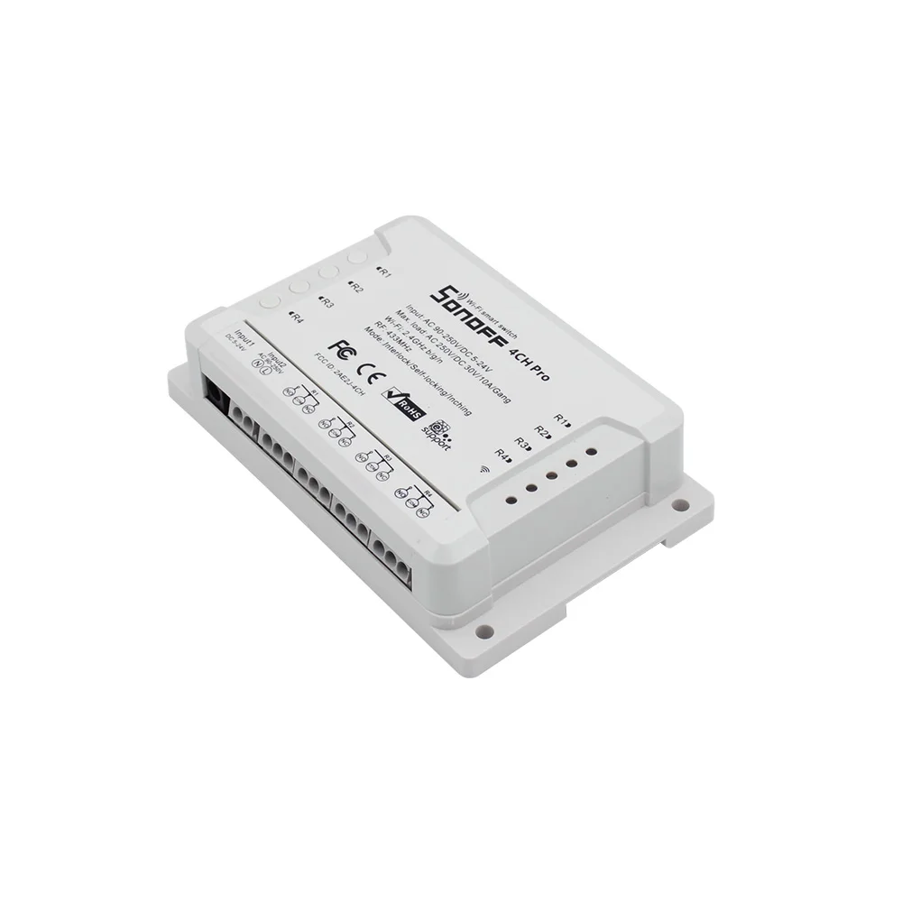 1-5 шт Sonoff 4CH pro R2 10A 4-канальный Wifi смарт-коммутатор 433 МГц RF Дистанционное Wifi освещение переключатель поддерживает 4 устройства работа с Alexa