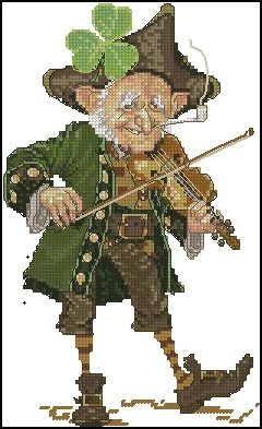 

Top Quality lovely counted cross stitch kit Violoniste au Trefle violinist violin player musician nimue nium
