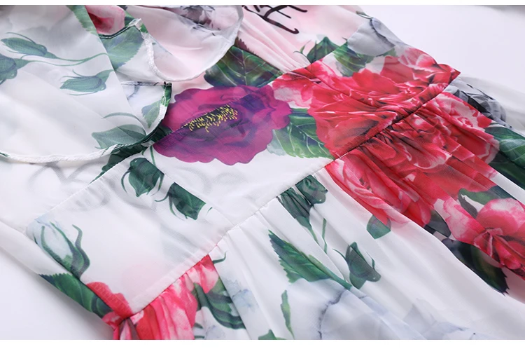 311 Maxi Dresses for Women High Quality Elegant Chiffon Party Dress 2018 Big Swing Slim A Line Vintage Floral Maxi Dress 8