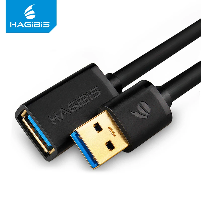 Hagibis USB3.0 تمديد كابل فائقة السرعة الذكور إلى الإناث 1 m كبل مزامنة بيانات USB 3.0 موسع للكمبيوتر PC قرص صلب
