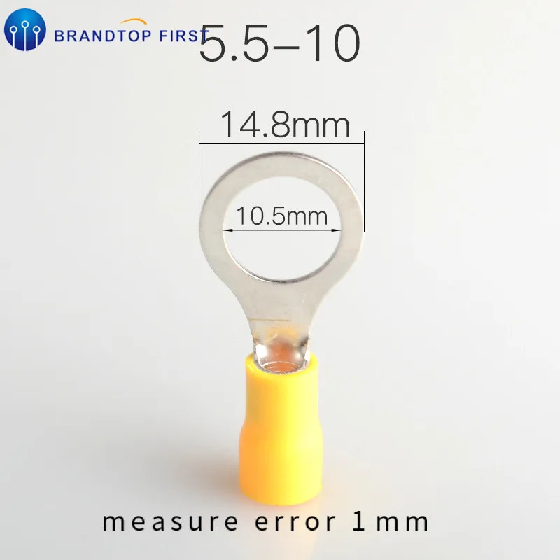 RV5.5-4 RV5.5-6 RV5.5-8 RV5.5-10 RV5.5-12 желтый кольцо изолированный терминал кабель обжимная Клемма костюм кабель разъем провода