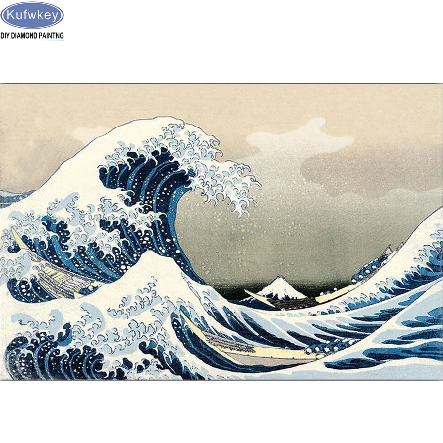 Capture the Majesty of the Great Wave: A Diamond Painting Journey
