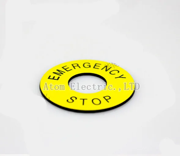 

16MM aperture emergency stop button switch warning board STOP EMERGENCY double panel