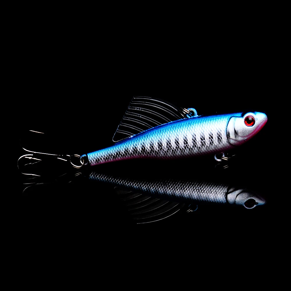 

1PC 7cm 18g Winter Sea Hard Fishing Lure VIB Bait With Lead Inside Diving Swivel Jig Wing Wobbler Crankbait