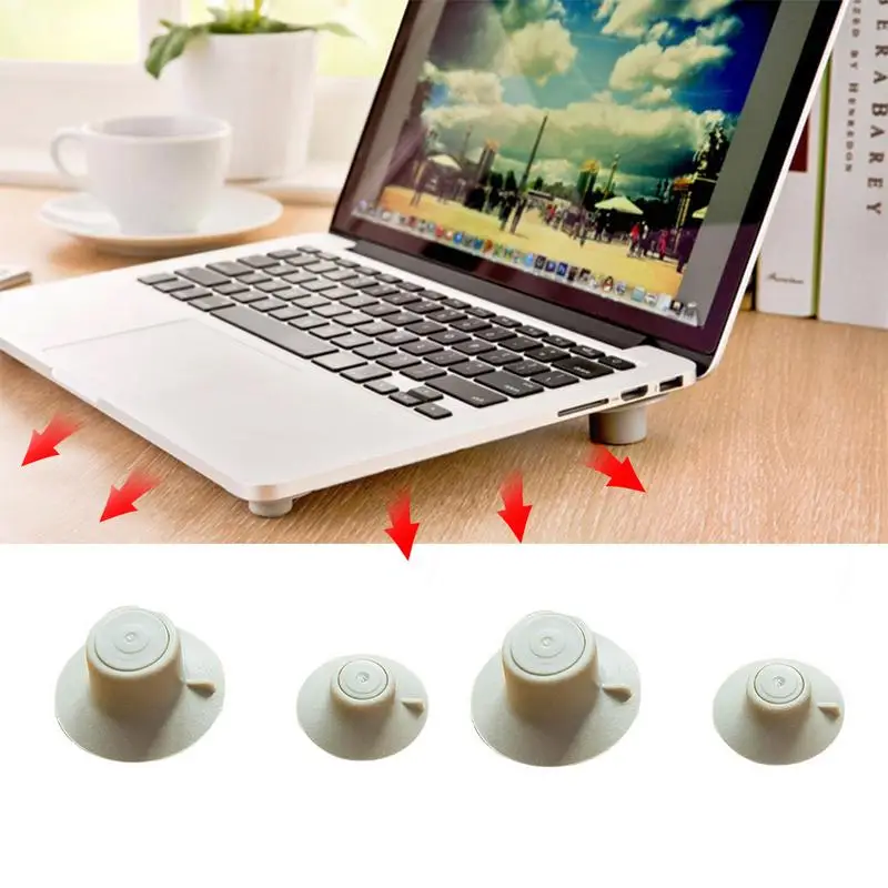 

4pc Portable Notebook Cooling Base Pad PVC Anti-Skid Pad Laptop Holder Cooling Exhausting Base Bracket