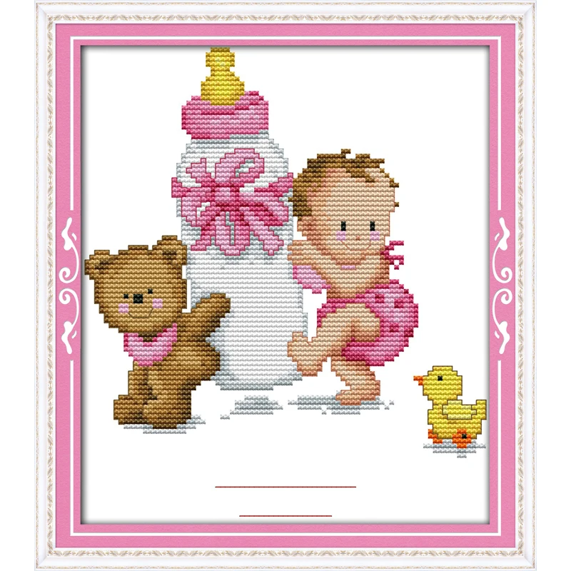 

Everlasting love Christmas Bottle baby's birth Ecological cotton Chinese cross stitch kits counted 11 New store sales promotion