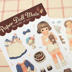 

12 Sheets Cute Girl Stickers DIY Accessories Creative Stationery