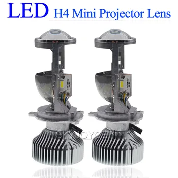 

Mini Bi LED H4 Projector Lens 35W H4 Hi/Lo Beam LED Headlight Bulb 5500K White Auto Car 70W LHD RHD H4 Bixenon Projector Lens