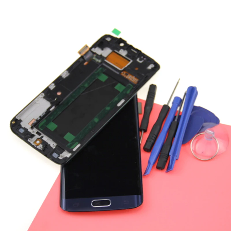 ЖК экран класса качества ААА с заменой рамка для SAMSUNG Galaxy s6 edge Дисплей G925 G925I G925F