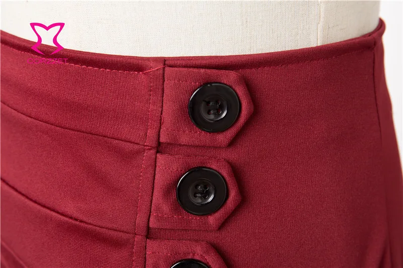 Сексуальные красные и черные кружевные оборки Длинные асимметричные Ретро Женские винтажные юбки плюс размер псевдостаринные юбки викторианская готика одежда