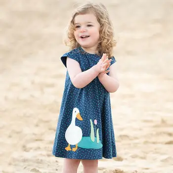 

Little maven 2018 new summer baby girls clothes brand dress kids cotton animal Leopard fruit flower print sleeveless dresses