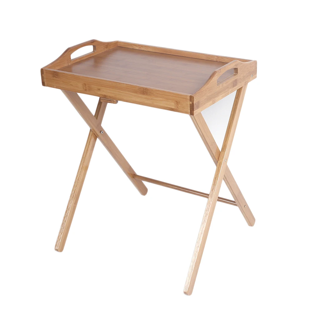 

Bamboo Folding Wood TV Tray Dinner Table Coffee Stand Serving Snack Tea Portable US Shipping