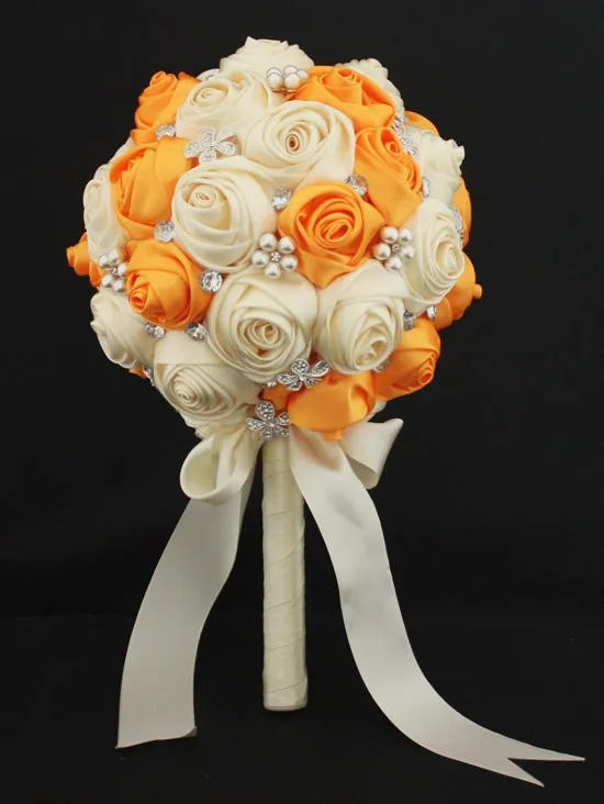 Букет для свадьбы ручной работы Свадебный букет из страз жемчуг Posy для невесты шелковые цветы для дома свадебный Декор hp