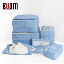 BUBM Расширенный 8 наборов упаковочных кубиков, дорожный набор чемоданов, чемоданов, органайзеров и мешков с туалетной обувью и сумкой для стирки