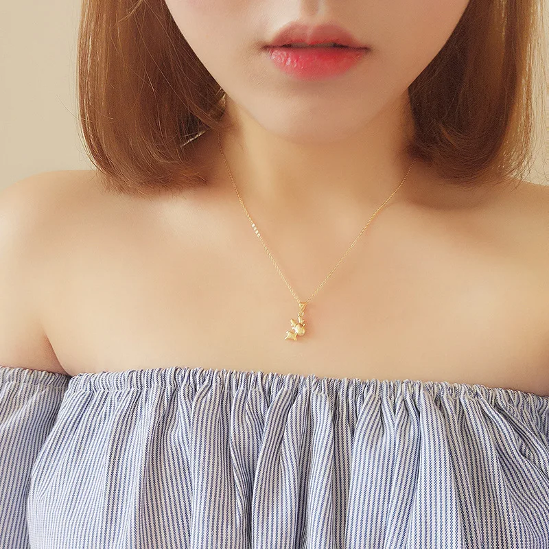 

Trendy Cute Christmas Deer Pendant Necklace Authentic 925 Sterling Silver Fine Jewelry For Women Party Christmas Gift meizuC1
