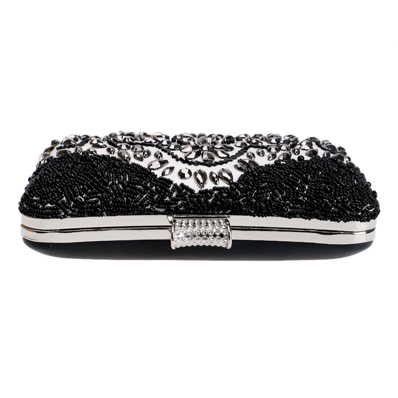 Luxy Moon Schwarz-Weiß-Clutch-Taschen für Hochzeiten, Draufsicht