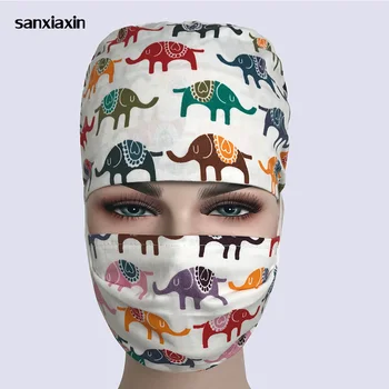 

Operating room medical cap Unisex Pharmacy Nurse Doctor Hospital Adjustable Medical Scrub Lab Clinic Dental surgical hats