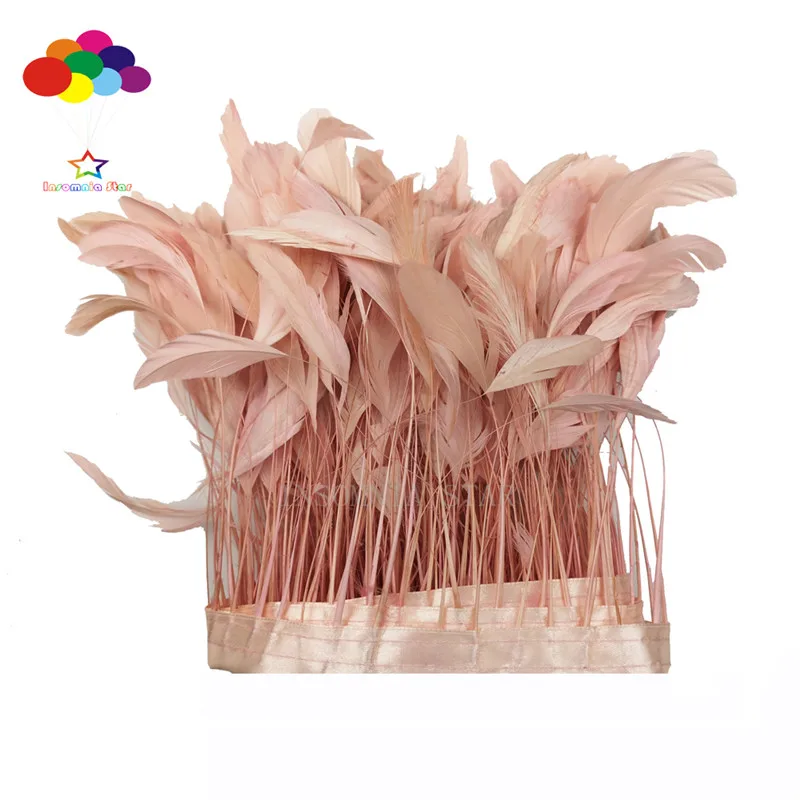 

Z&Q&Y natural new 6-8 inch cock tail tearing dyed teeth color made into 2 meters cloth side DIY performance clothing crafts