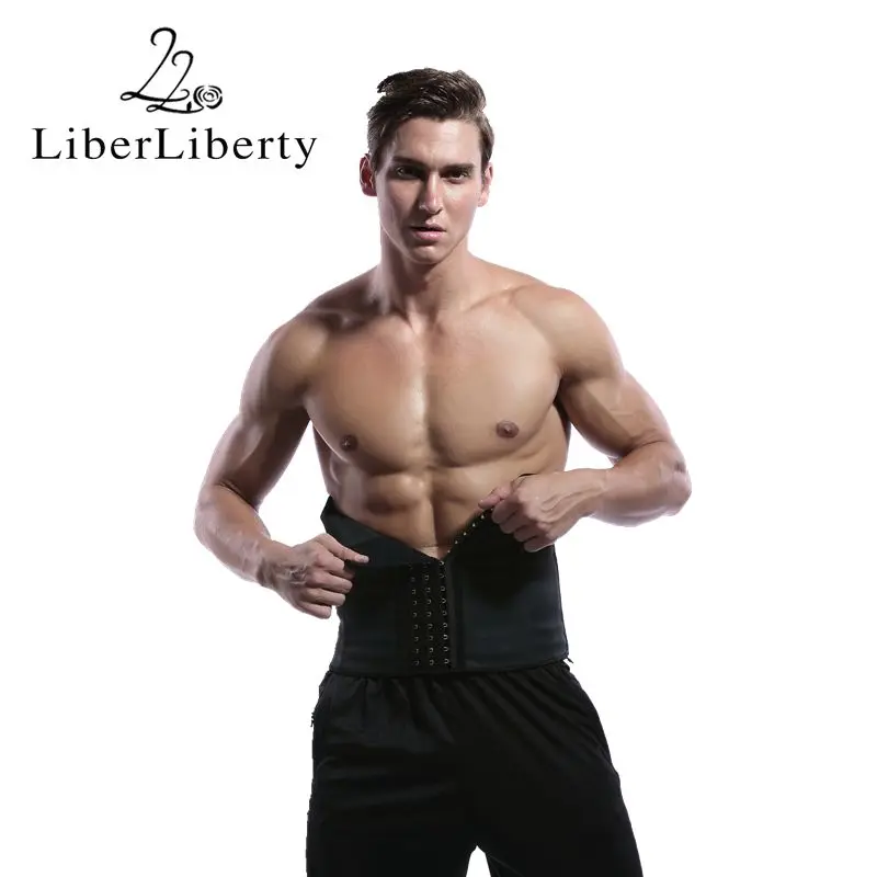 Black Body Shaper Для мужчин пояс для похудения живота корсет латекса тела для похудения Пластика Формирователь живота нижнее белье сжигание жира Фаха Quema Граса пот - Цвет: Black
