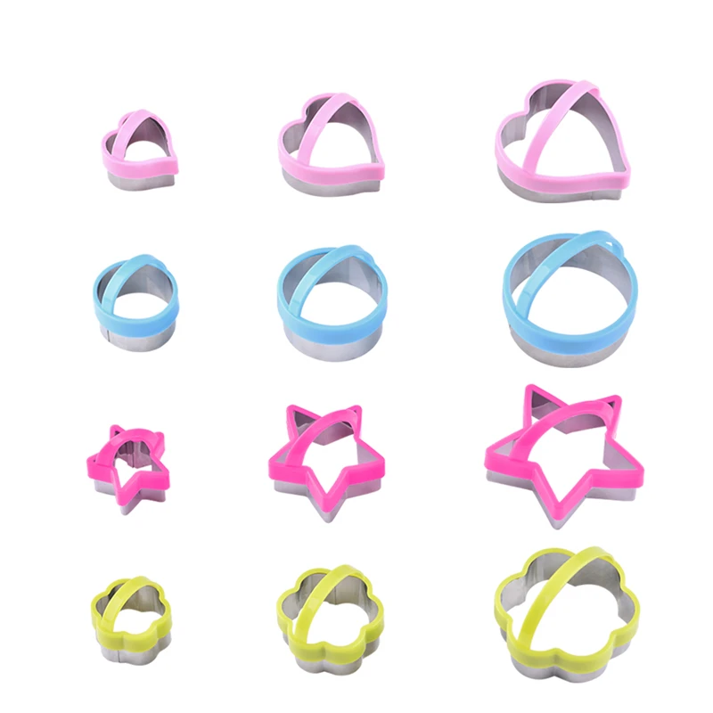 

VOGVICO 12pcs Heart Cookies Cutter Molds Plastic Cake Mould Biscuit Plunger Forms For Cookies Cake Decorating DIY Baking Tools