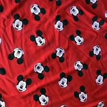 100*150 см красная плотная махровая зимняя Трикотажная хлопковая ткань с Микки Маусом для шитья своими руками, детское лоскутное пальто, толстовка