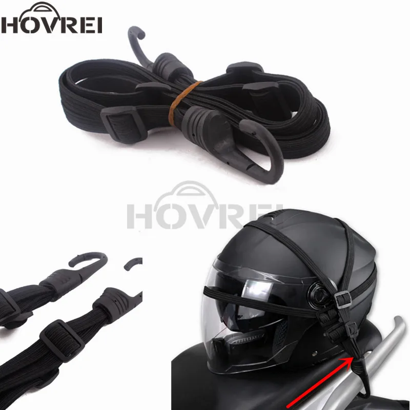Motorcycles Strength Retractable Helmet rope Fuel Tank Luggage Elastic 2 Hooks Rope Strap Net Belt Motos Helmet Luggage Net