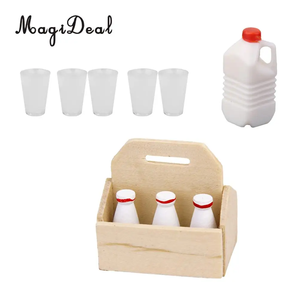 

MagiDeal Simulation 1Pc PVC Miniature Milk Bottle Kitchen Food Furniture for Dollhouse Dolls Decor Kid Pretend Play Classic Toy