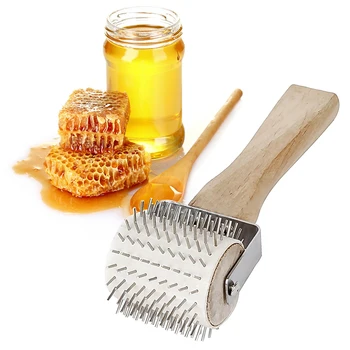 

Stainless Steel BeeKeeping Needle Roller Uncapping Bee Honey Comb Extracting Tool